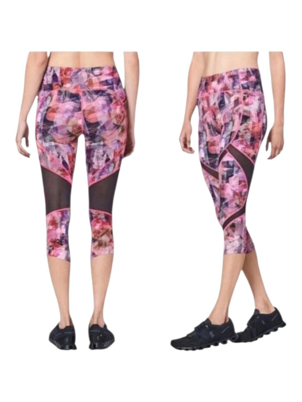 Lululemon Womens Pink Multi Sun Dazed Print On Pace 21" Leggings Size 2